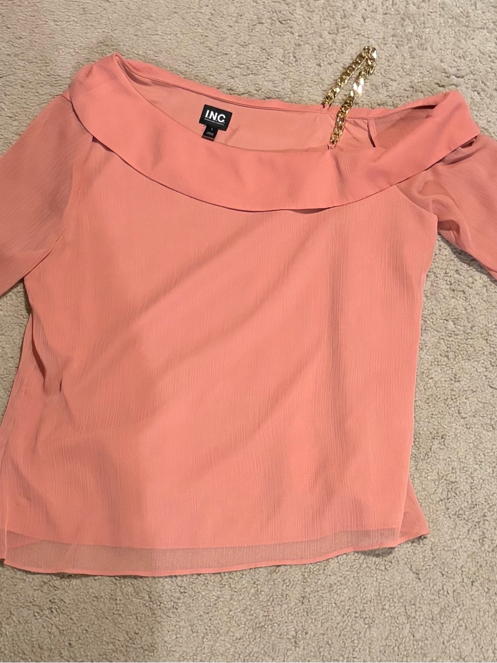 INC International Concepts Peach Off-Shoulder Blouse